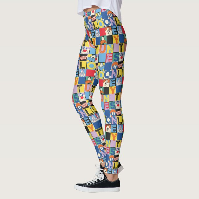 Leggings Bloques de comprobador de caracteres de LOONEY TUN (Izquierda)