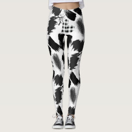 Leggings bloques de construcción.Negro y blanco.w.01x4