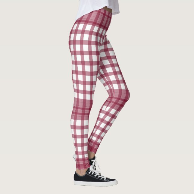 Leggings Bloques de Gingham Borgoña (Derecha)