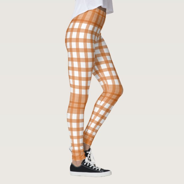 Leggings Bloques de Gingham de Naranja Quemada (Derecha)