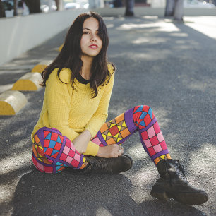 Leggings Bloques multicolor de trama de muestreo