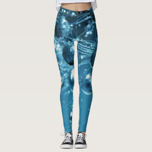 Leggings Blue Abstract Water Droplet