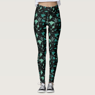 Leggings Blue Black Stingray Manta Ray Ocean Thalem