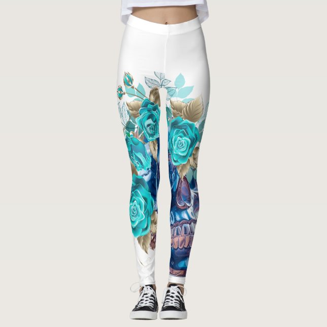 LEGGINGS BLUE BLOOM REQUIEM (Anverso)