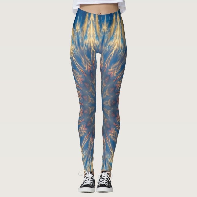 Leggings Blue Chakra Kaleidoscope Thunder_Cove (Anverso)