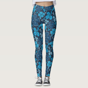 Leggings Blue Clover Shamrock Pattern St. Patrick's Day
