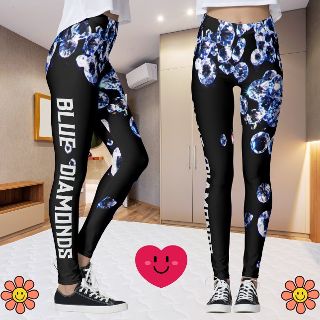 Leggings Blue Diamond Modern Fashion Black Template (Subido por el creador)