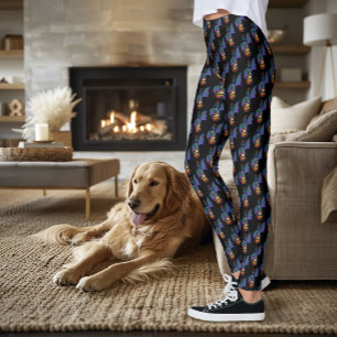 Leggings Blue Dragon Sunburst Guitar Music