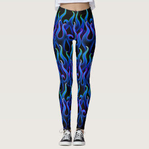 Leggings Blue Fire Electric Flames disfraz de Halloween