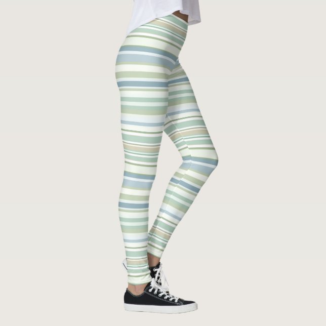 Leggings Blue Green and white stripes (Derecha)