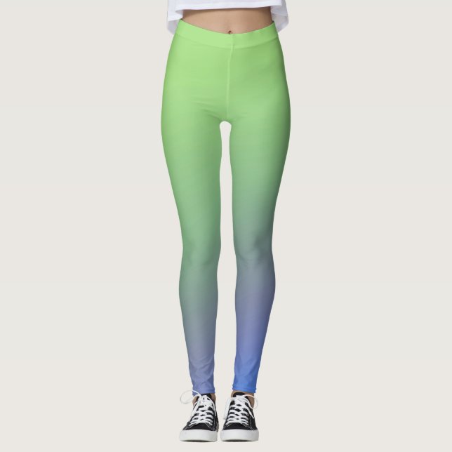 Leggings Blue green rainbow abstract texture pattern art  t (Anverso)