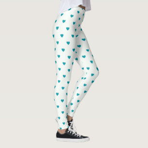 Leggings Blue Heart Girly Pattern Yoga moderno