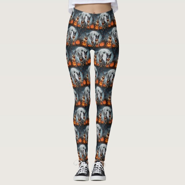 Leggings Blue Heeler Halloween Espeluznante (Anverso)