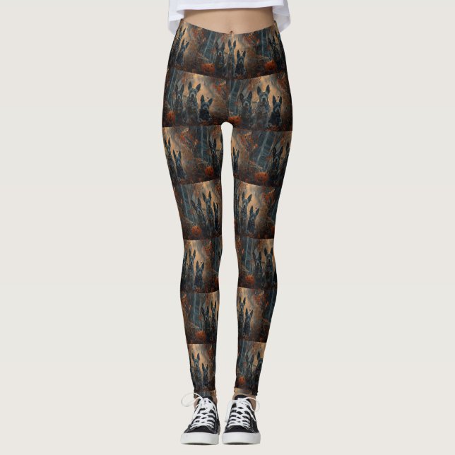 Leggings Blue Heeler Halloween Noche Doggy Delight (Anverso)