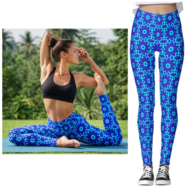 Leggings Blue kaleidoscope flourished (Subido por el creador)