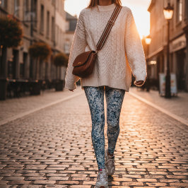 Leggings Blue Marble Abstract