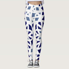 Leggings Blue on Blue Geometric