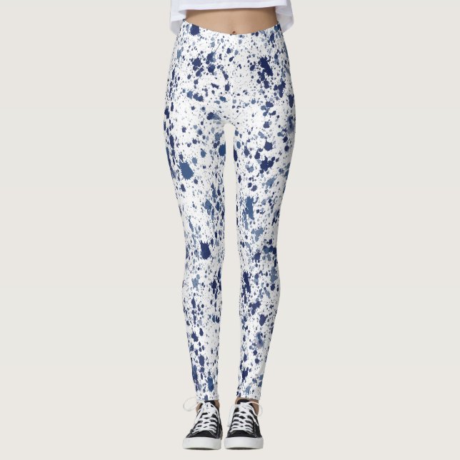 Leggings Blue Paint Splash And Splatter Pattern (Anverso)