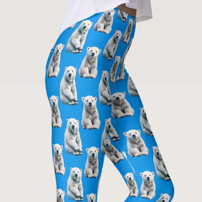 Leggings Blue Polar Bear Pattern Design  (Subido por el creador)