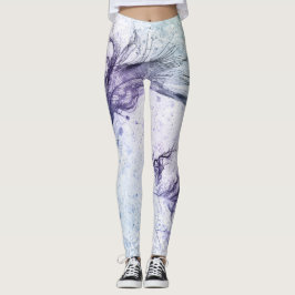 Leggings Blue Purple Feather Lite
