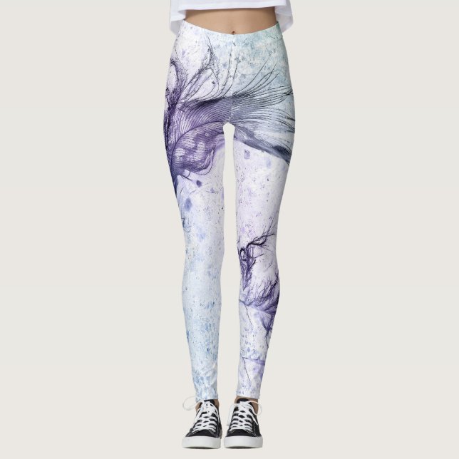 Leggings Blue Purple Feather Lite (Anverso)