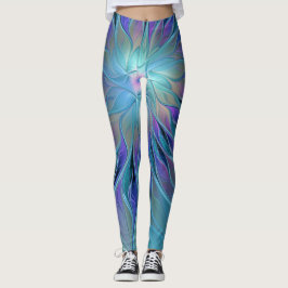Leggings Blue Purple Flower Dream Resumen arte fractal