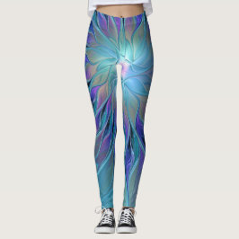 Leggings Blue Purple Flower Dream Resumen arte fractal