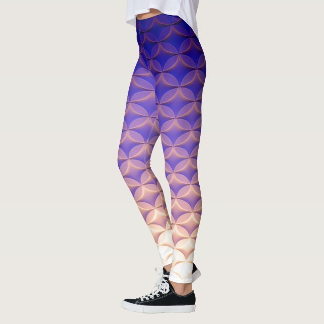 Leggings Blue, Purple, Yellow Pattern Trendy Mermaid Tail (Izquierda)