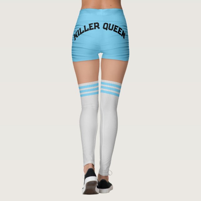 Leggings Blue Shorts Knee Socks Nombre Roller Derby (Reverso)