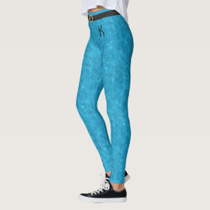 Leggings Blue Stonewashed Denim Jeans Monograma personaliza