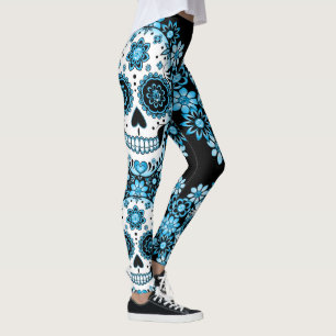 Leggings Blue Sugar Skull