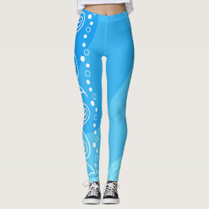 Leggings Blue Swirl Energy– Modern Abstract Fitness Style