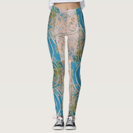 Leggings Blue Swirly
