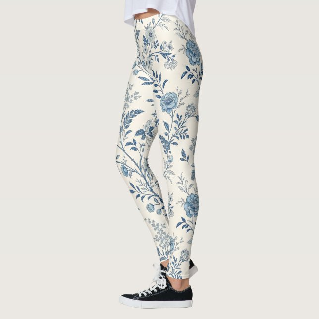 Leggings Blue Vintage Floral Pattern (Izquierda)