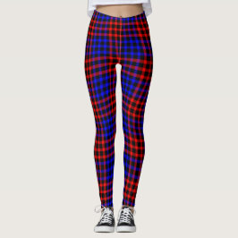 Leggings Blue Yellow Plaid Checker Seamless Pattern
