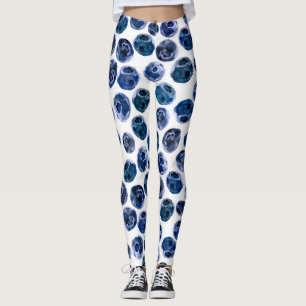 Leggings Blueberries: acuarela ilustrada.