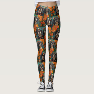 Leggings Bluetick Coonhound con Corazón Rosa Día de San Val