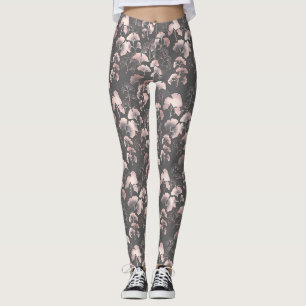 Leggings Blush Ginkgo Luxe – Botánico Dorado sobre Negro
