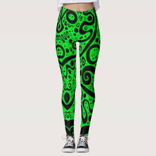 Leggings Bobinas verdes de neón