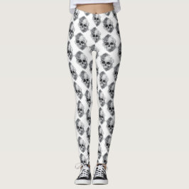 Leggings Boceto de Calavera y Rosas