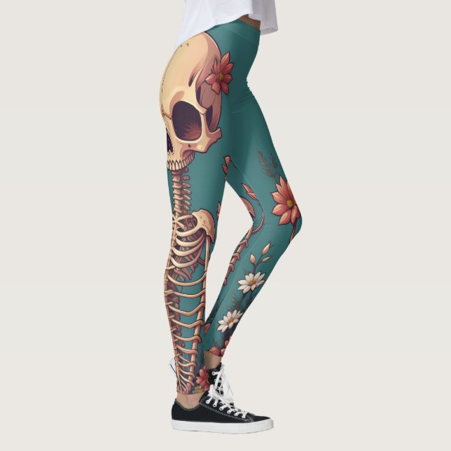 Leggings Bocetos de arte Halloween Calavera Grfatídica muer (Derecha)