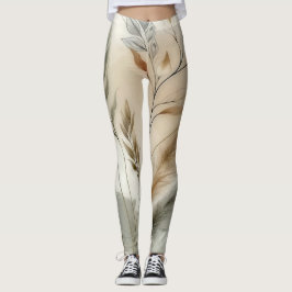 Leggings Boda Botánica Moderna con Vegetación Ligera Boho