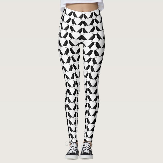 Leggings Boda gótico Kissing Ravens Pattered (Anverso)