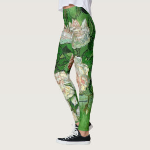 Leggings Bodegón: Rosas rosadas de Vincent van Gogh