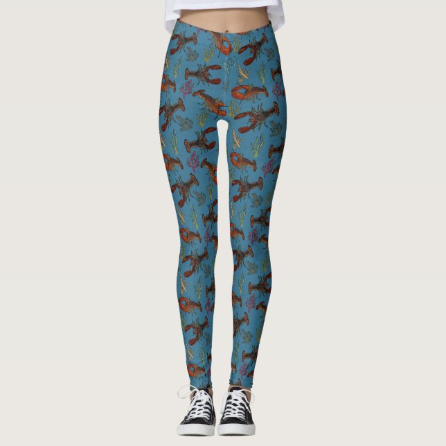 Leggings Bogavantes en el Mar Azul (Anverso)
