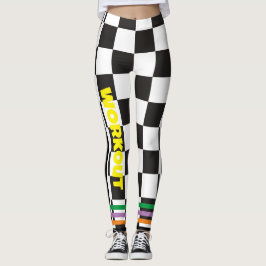Leggings Boho Checkered blanco y negro l Workout