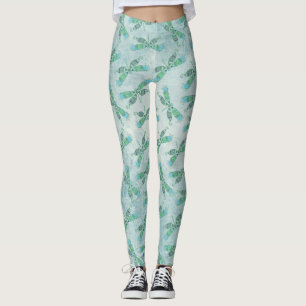 Leggings Boho Dragonflies en azul