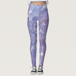 Leggings Boho Eclectic Soft Purple Digital Abstract Marble