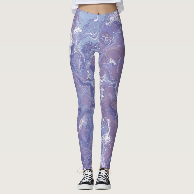 Leggings Boho Eclectic Soft Purple Digital Abstract Marble (Anverso)
