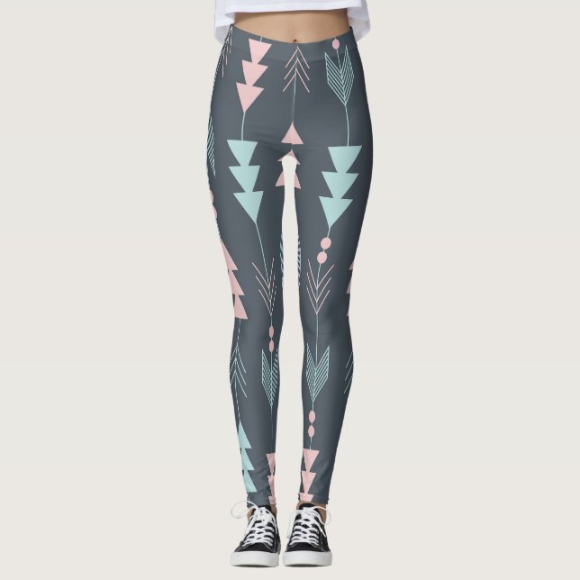 Leggings Boho estilo bohemio: Patrón étnico sin foco (Anverso)